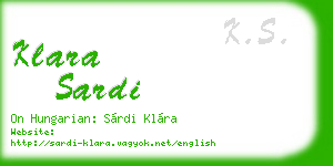 klara sardi business card
