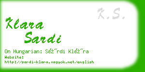 klara sardi business card